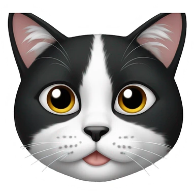 White and black cat sticker
