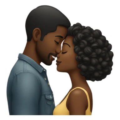 Black couple kissing sticker