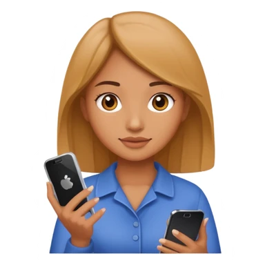 A girl with a phone sticker