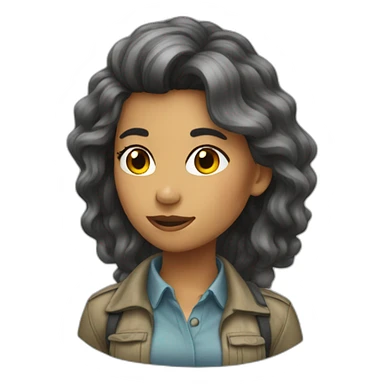 female geologist spooky hair sticker