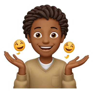 black boy with twists holding in his laugh with Fortnite as the background sticker