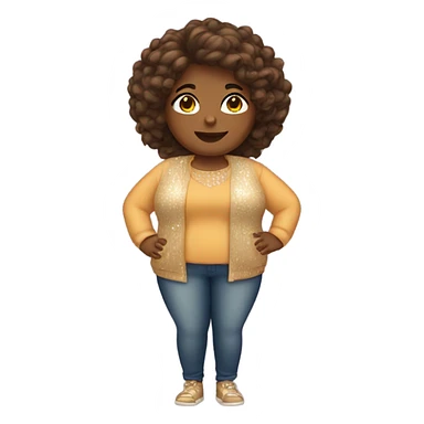 Fat brown girl with sparkles  sticker