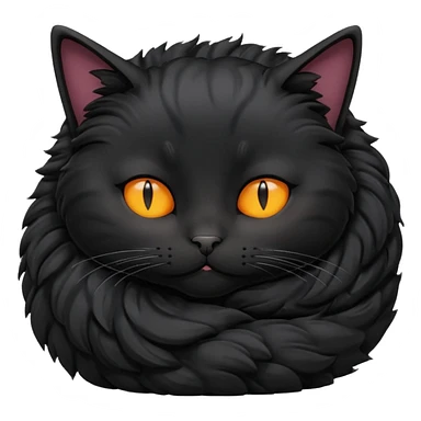 Curled Sleeping Cat black sticker