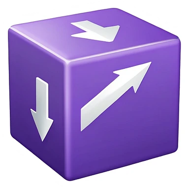 Purple box with up arrow sticker