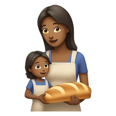 a mom with a child doing bread sticker