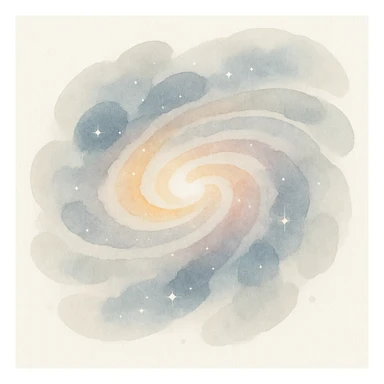 galaxy with vibrant swirling colors, cosmic clouds, stars, dreamy painterly style sticker