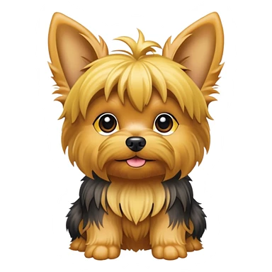 Yellow yorkie with pointy ears sticker