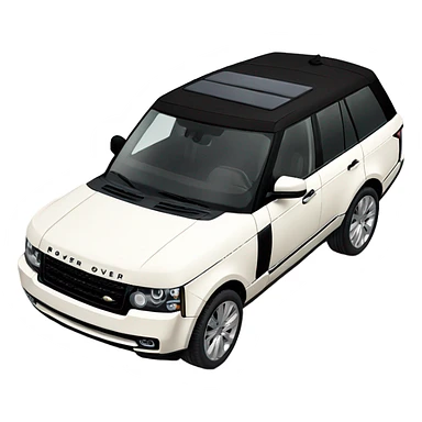 White Range Rover with a black roof sticker