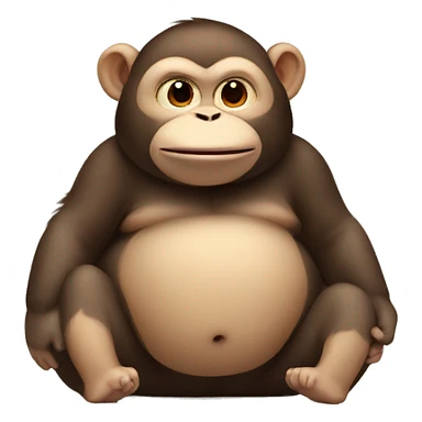 chubby monkey  with a belly sticker
