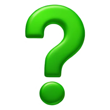 question mark, green sticker