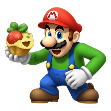 Mario eating Luigi sticker
