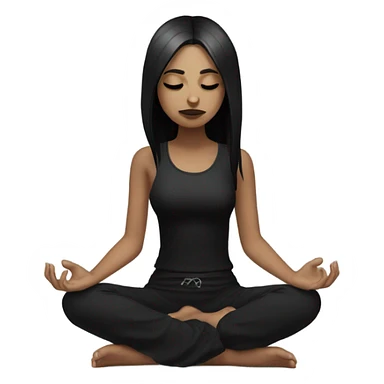 goth girl meditating sticker