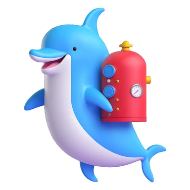 dolphin with a boiler sticker