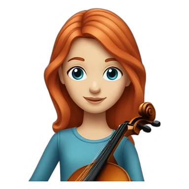 Girl cellist with red hair and blue eyes sticker