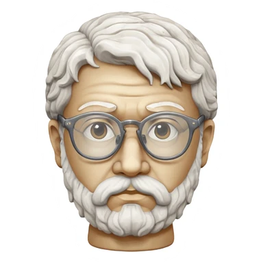 white marble greek statue head with glassess sticker