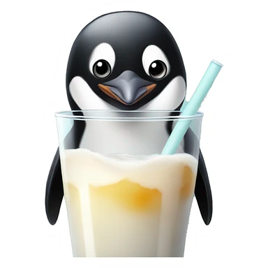 Penguin drinking boba  sticker