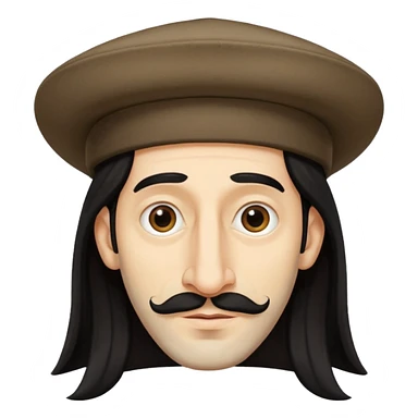 Jewish man with super long hair a giant nose and a hat sticker