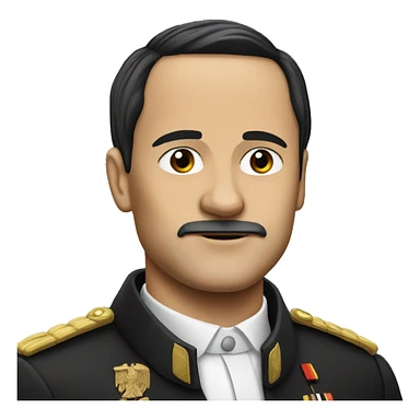 German leader with side part black hair sticker