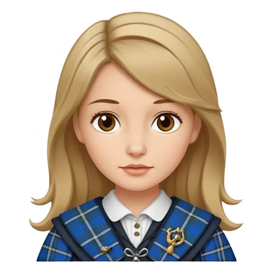 female with scottish attire and dark blonde hair sticker