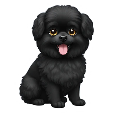 Black Pomeranian poodle sticker
