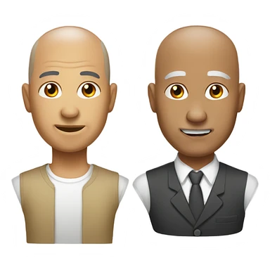 Light tan with stubble bald with hair around grandpa sticker