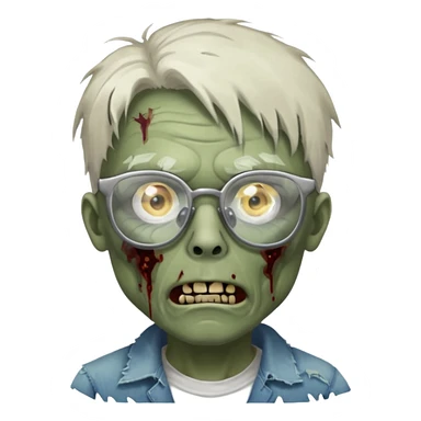Zombie with glasses more visible glasses, some difference between zombie and glasses  sticker