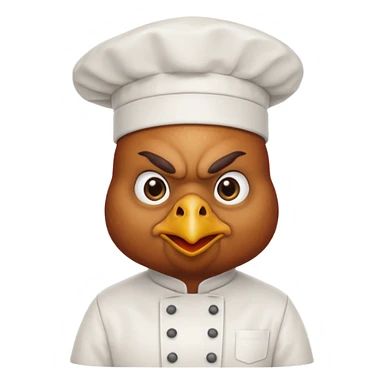 Ahora como una gallina con ropa de chef enojada sticker