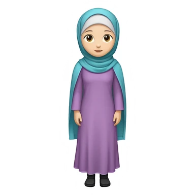 Standing up girl emoji, wearing a hijab. Include the whole body sticker