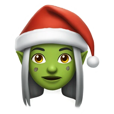 orc female warrior with santa hat sticker