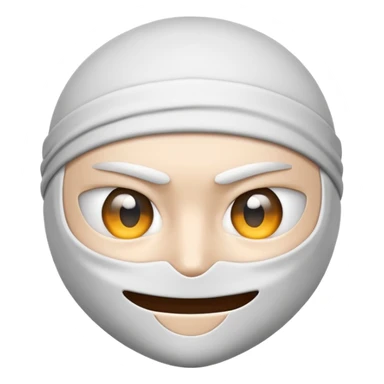 Emoji ninja blanco sticker