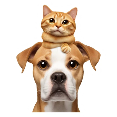 cat on dogs head  sticker