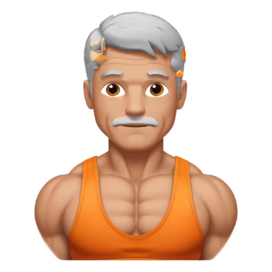 grey haired male bodybuilder sticker