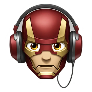 Ironman with headphones sticker