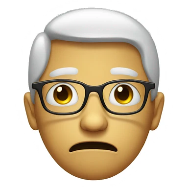 Crying face with glasses sticker