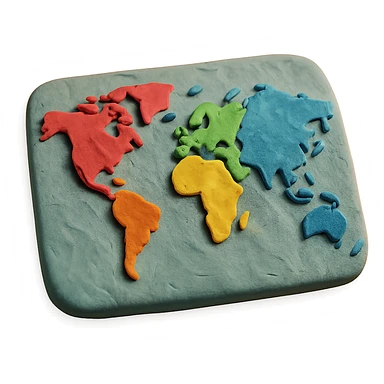 plasticine look map sticker