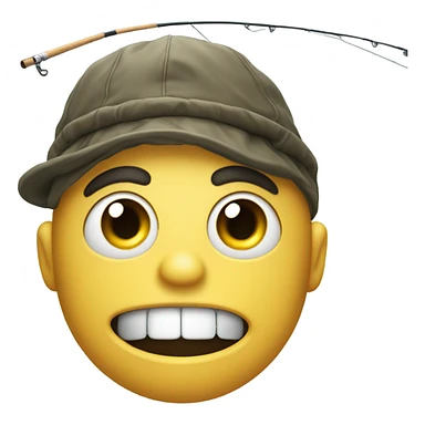 Fish catching human on fishing rod sticker