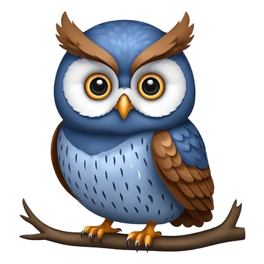 blue fat owl sticker
