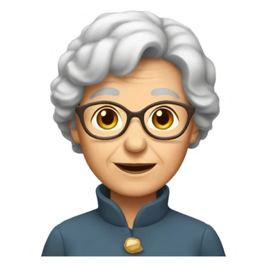 old  lady with brown hair sticker