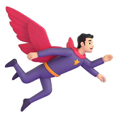 man flying in the clouds sticker