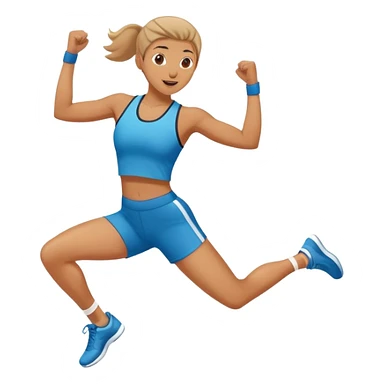 Person doing aerobics workout, jumping with enthusiasm in a gym sticker