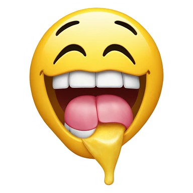 Smiley face licking it’s top teeth bace sticker