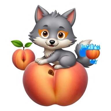 wolf riding peach sticker