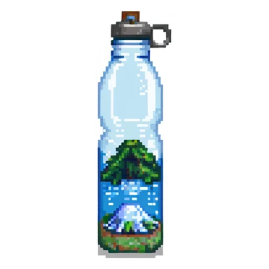 Fuji water bottle sticker