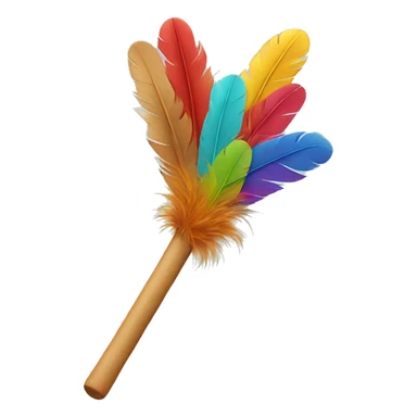 toy stick with feathers on the end sticker