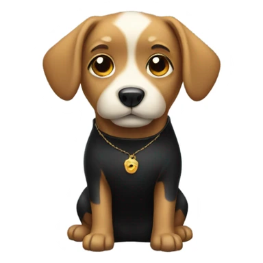 Dog wearing a black dress  sticker