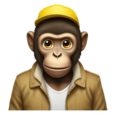 Monkey with a yellow hat sticker