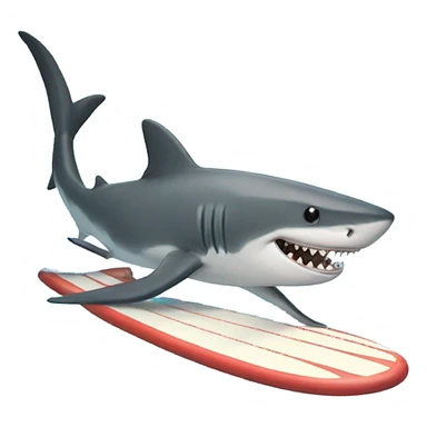 Surfing shark  sticker