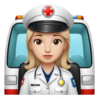 Ambulance driver girl sticker