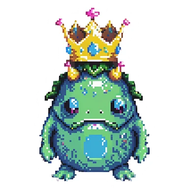 slime monster with a crown sticker