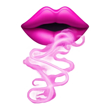 Neon pink lips are smoke sticker